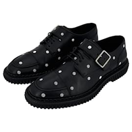Derby Dior Homme in pelle ricamati a pois neri