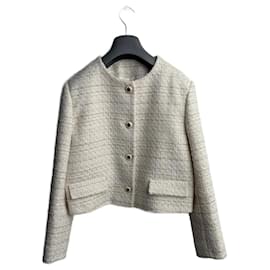 Sandro Blazer de Tweed Zally Beige