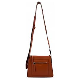 Bolsa transversal Smythson Bond de couro laranja