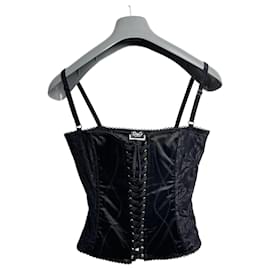 Dolce & Gabbana Black Lace Up Bustier Corset Top