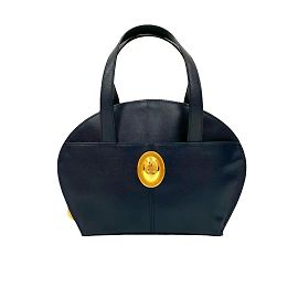 Borsa Boston in pelle blu navy Christian Dior