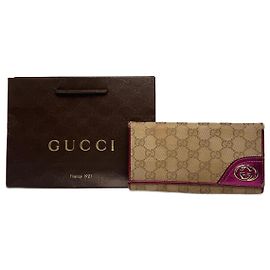Vintage Gucci Monogram GG wallet beige purple
