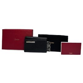 Vintage Cartier Leather Card Holder black