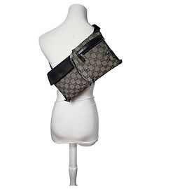Cinturón vintage Gucci / Bolsa cruzada gris marrón con monograma