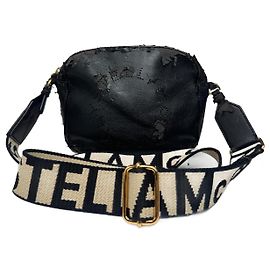 Stella Mc Cartney Borsa logo in pelle vegana Stella McCartney vintage nera