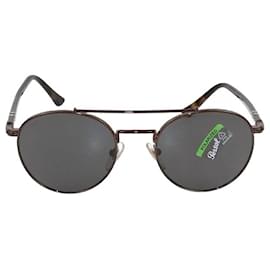Gafas de sol redondas polarizadas Persol en metal marrón/negro