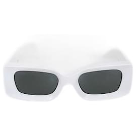 Rechteckige Sonnenbrille in Weiß/Schwarz von Versace