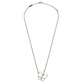 Van Cleef & Arpels Two Butterflies Mother of Pearl Diamond 18k Rose Gold Necklace