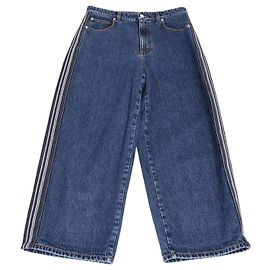 Jeans cropped boyfriend de denim azul Alexander McQueen