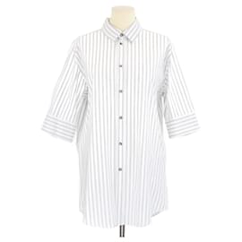 Camicia a bottoni a maniche tre quarti a righe bianca/nera di Dolce & Gabbana