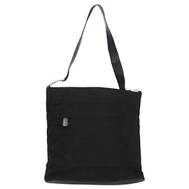 Borsa a Spalla Vala in Tela Nera e Argento di Salvatore Ferragamo Auth bs27291