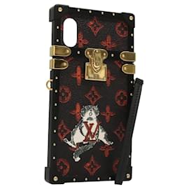 COQUE iPHONE XS LOUIS VUITTON Cat Eye Trunk Transformée Noire M63891 Auth ar13719