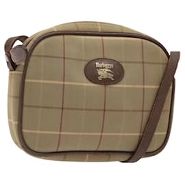 Autre Marque Borsa a Spalla Burberrys Nova Check in Tela Beige Oro Auth ep9949