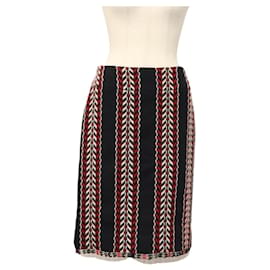 Falda CHANEL Tweed Marino Rojo CC Auth 132997M