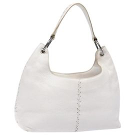 Autre Marque Bolsa de Ombro de Couro Branca Auth yk18912 da BOTTEGA VENETA