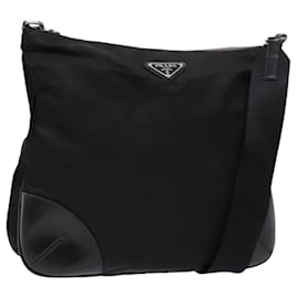 Borsa a Spalla PRADA in Nylon Pelle Nera Argento Autentica bs28220