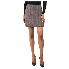 Theory Mini falda de pata de gallo roja y gris - talla UK 4