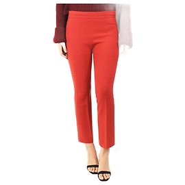Max Mara Pantalones de lana rojo óxido - talla UK 8