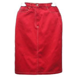 Falda roja de algodón Pierre Cardin