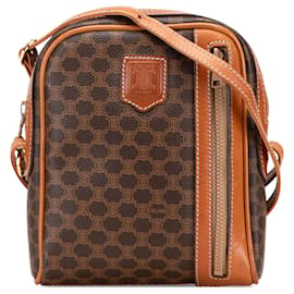 Borsa a tracolla in tela rivestita Macadam marrone di Celine - Céline