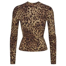Camiseta de manga larga Dolce & Gabbana x Skims estampado leopardo algodón XL