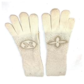 Lange Lamé Gonpoliana-Handschuhe mit Louis Vuitton-Logo