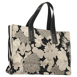Burberry Bolso tote de lona negro plateado auténtico 135811