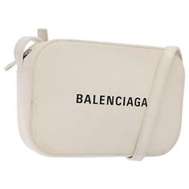Balenciaga Borsa a Spalla in Pelle Bianca Argento Auth sw1264
