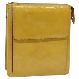 LOUIS VUITTON Accessoire Pouch Motto Monogram Vernis Beige M91136 LV Auth ep9947