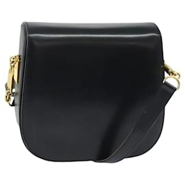 BALLY Borsa a Spalla in Pelle Nera e Oro Auth sw1097 - Bally