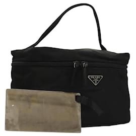 Neceser Vanity PRADA Nylon Negro Plata Auth sw1276 - Prada