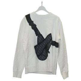 Entrenador Trotter Saddle de algodón blanco Auth 128882M Christian Dior
