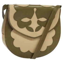 Saint Laurent Schultertasche aus Canvas und Leder Khaki Auth BA3537