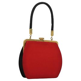 Borsa a mano FENDI in nylon rosso e oro Auth 135610