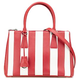 Prada Piccola Borsa Bicolore Saffiano Rossa Galleria Doppia Zip