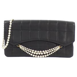 Borsa a spalla in pelle nera Chanel