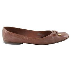 Louis Vuitton Bailarinas de cuero marrón