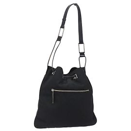 Borsa a Spalla GUCCI in Tela Nera Argento 001 4021 Auth ep9915