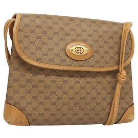 Gucci Borsa a Spalla Micro GG Supreme PVC Beige Oro 007 92 5548 Auth BA4470