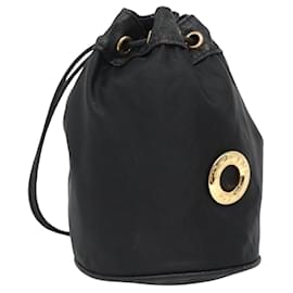 Pochette CÉLINE Nylon Nero Oro Auth 129752