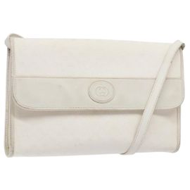 Gucci Borsa a Spalla Micro GG Supreme PVC Bianco Oro 004 58 0264 Auth 133321