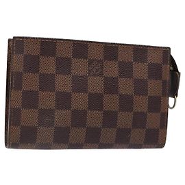 LOUIS VUITTON Pochette Marais Damier Ebene LV Auth 136870