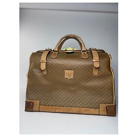 Céline Vintage Celine Paris Monogramm Leder Reisetasche goldbraun