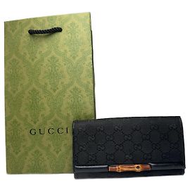 Cartera vintage Gucci monograma de bambú negra