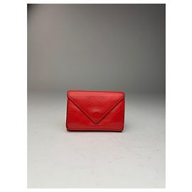 Vintage Balenciaga Leather Postal Card Holder red