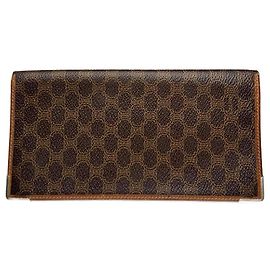 Céline Porta-ID vintage Celine Paris monograma / Porta-cartões marrom