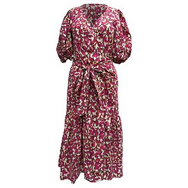 Elektra bedrucktes Midi-Wickelkleid aus rosa Viskose von Diane Von Furstenberg