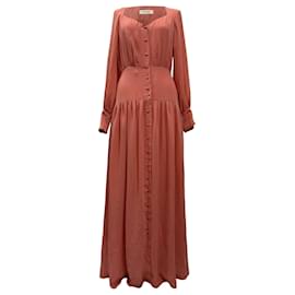 Maxikleid mit Falten in Crepe Becky Iris & Ink aus Polyester in Koralle