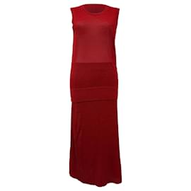 Set top metallico e gonna midi Joseph in viscosa rossa