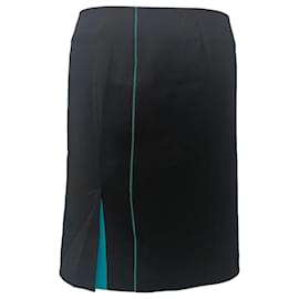 Jupe Mini Détail Fente Balenciaga en Viscose Noire